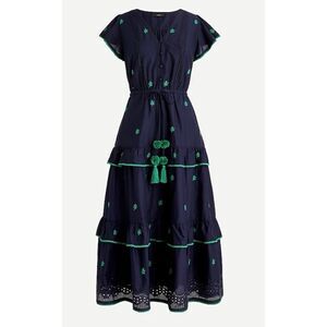 J.Crew Embroidered Midi Dress In Cotton Voile Size 10 / Néw No Tags
